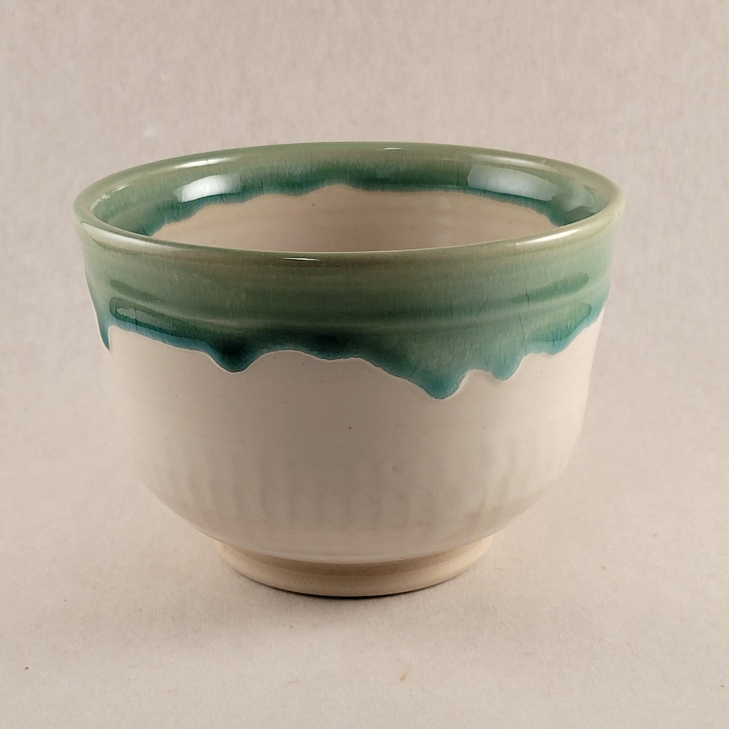 Small White Cup with Emerald Isle Rim
